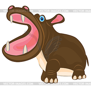 Cartoon animal hippopotamus - vector clipart