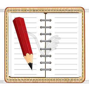 Note pad and pencil - vector clipart