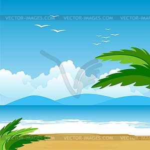 Tropical landscape - color vector clipart