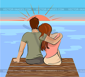 Loving Pair - royalty-free vector image