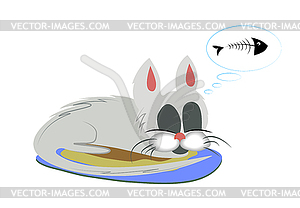 Dreaming Cat - vector image