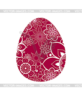 Egg With Flower Pattern - vector clipart