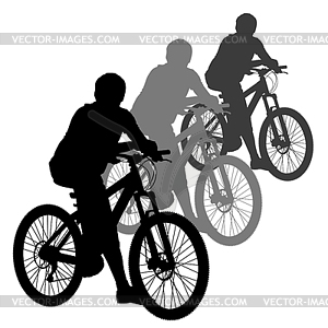 Silhouette of cyclist male.  - vector clipart / vector image