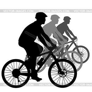 Silhouette of cyclist male.  - vector clipart