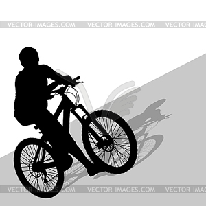 Silhouette of cyclist male.  - vector clipart