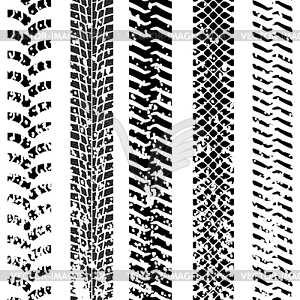 Set of detailed tire prints, - vector image