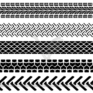 Set of detailed tire prints, - vector EPS clipart