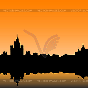 Москва город силуэт горизонта - векторное изображение EPS