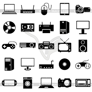 Collection flat icons. Eectronic devices symbols. - vector clipart