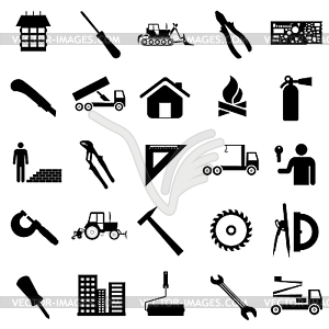 Collection flat icons. Construction symbols - vector EPS clipart