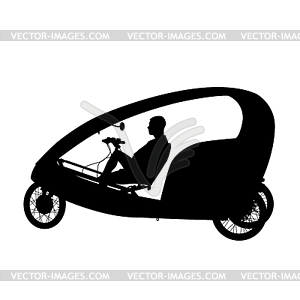 Silhouette of cyclist male.  - vector clip art