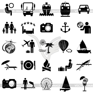 Collection flat icons. Travel symbols.  - vector clip art