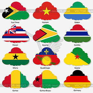 Set Flags of world sovereign states in form - vector image