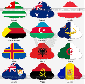 Set Flags of world sovereign states in form - vector image