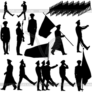 Silhouette military people collection.  - vector image