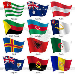 Set Flags of world sovereign states.  - vector clip art