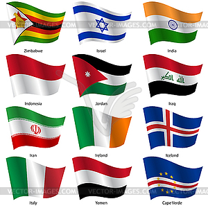 Set Flags of world sovereign states.  - vector clipart