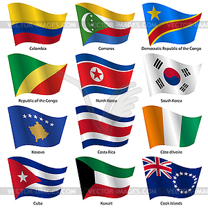 Set Flags of world sovereign states.  - vector clipart