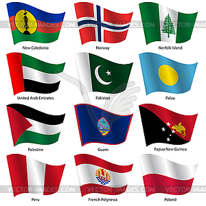 Set Flags of world sovereign states.  - vector clip art