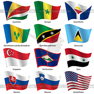 Set Flags of world sovereign states.  - vector image