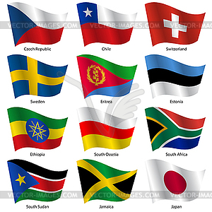 Set Flags of world sovereign states.  - vector clip art