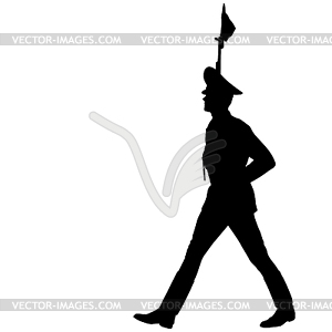 Silhouette soldiers during military parade. - vector EPS clipart