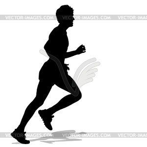 Running silhouettes. - vector clipart