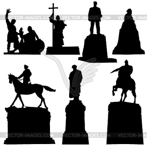 Silhouettes of main monuments of city of Moscow - vector clipart