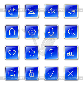 Blue web buttons - vector clip art