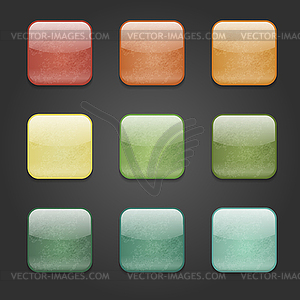 Grunge square buttons - vector image