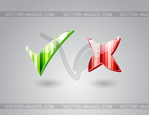 Check and cross marks - vector clipart