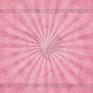 Pink watercolor background with rays - vector image