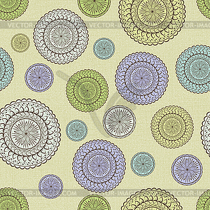 Fabric with round ornaments - vector image