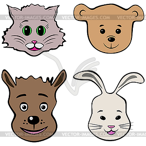 Abstract muzzles of animals - vector clipart