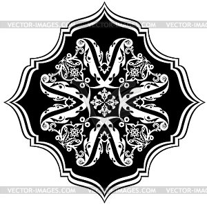 Eastern black-and-white pattern - royalty-free vector image