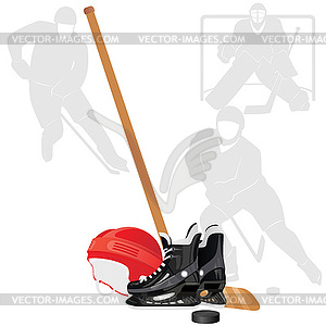 Hockey equipment - royalty-free vector clipart