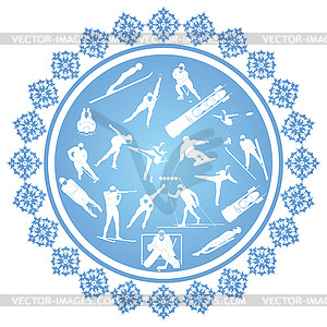 Winter sports - color vector clipart