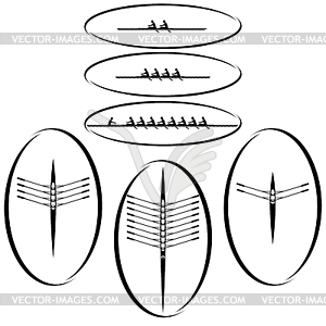 Academic rowing - vector clip art