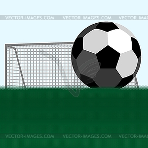 Soccer ball and football goals - vector clipart