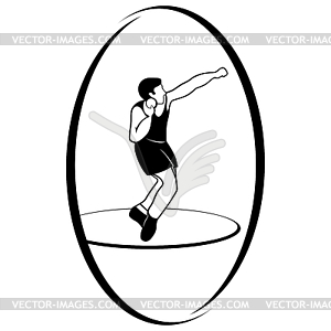 Athletics. Throwing nucleus - white & black vector clipart