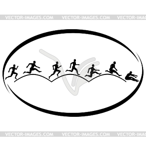 Athletics. Triple jump - vector image