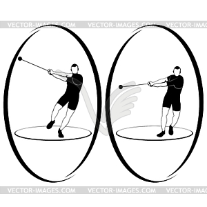 Athletics. Hammer throwing - vector image