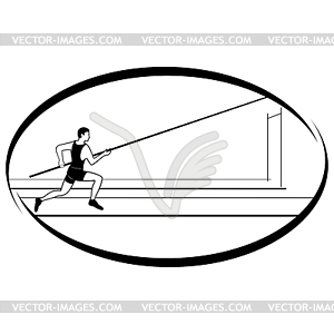 Athletics. Pole vaulting - vector clipart