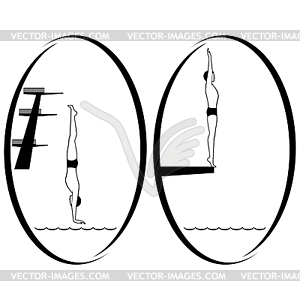 Jumping into water - vector EPS clipart