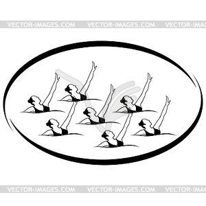 Synchronized swimming - vector image