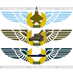 Army badges - vector clipart