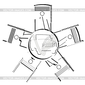 Automobile engine - vector clipart