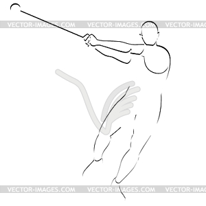 Hammer throwing - vector clipart