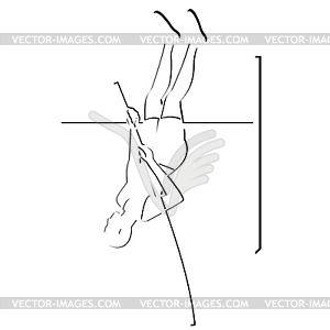 Pole vaulting - vector clipart