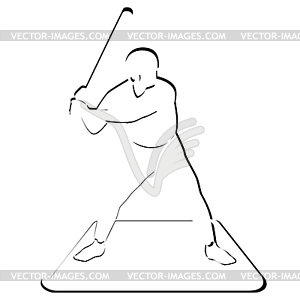 Бейсболист - векторное изображение клипарта